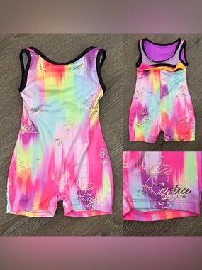 Girls Justice Dance Gymnastic Leotard Size XS 5 Excellent Condition